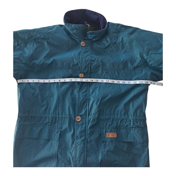 K-way vintage waterproof windbreaker men's jacket green & blue fleece plaid - Picture 9 of 14